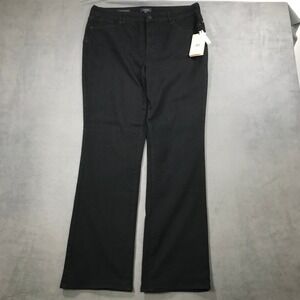 NYDJ Marilyn Straight Jeans Womens 16 Black Denim Lift Tuck Cool Embrace NEW